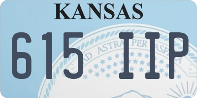 KS license plate 615IIP