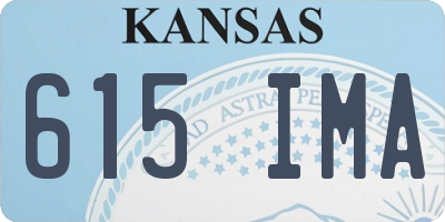 KS license plate 615IMA