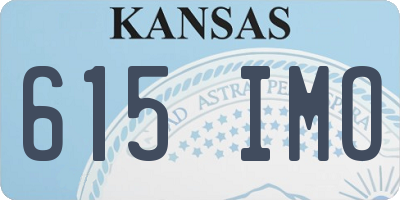 KS license plate 615IMO