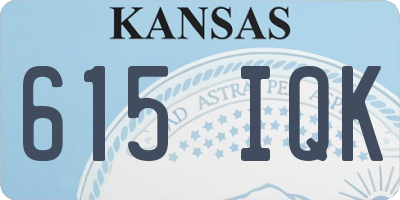 KS license plate 615IQK