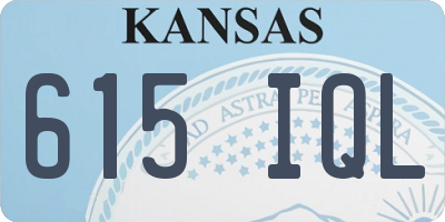 KS license plate 615IQL