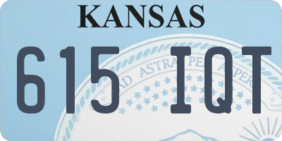 KS license plate 615IQT