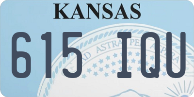 KS license plate 615IQU