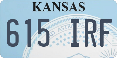 KS license plate 615IRF