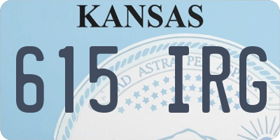 KS license plate 615IRG