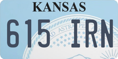 KS license plate 615IRN