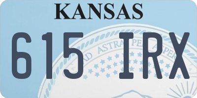 KS license plate 615IRX