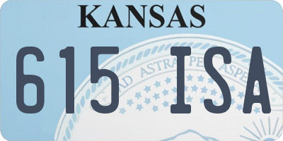 KS license plate 615ISA