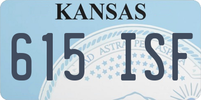 KS license plate 615ISF