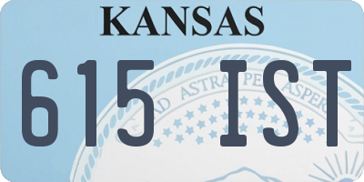 KS license plate 615IST
