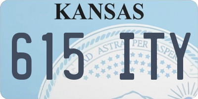KS license plate 615ITY