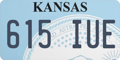 KS license plate 615IUE