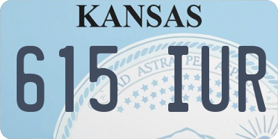 KS license plate 615IUR