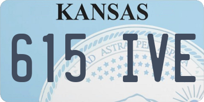 KS license plate 615IVE