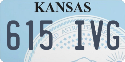 KS license plate 615IVG