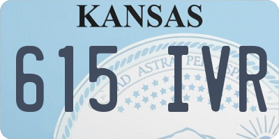 KS license plate 615IVR
