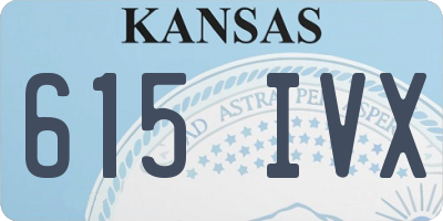 KS license plate 615IVX