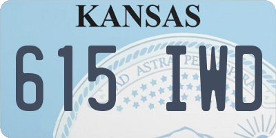KS license plate 615IWD