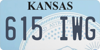 KS license plate 615IWG