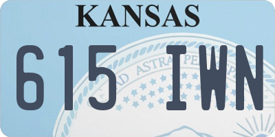 KS license plate 615IWN