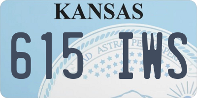 KS license plate 615IWS