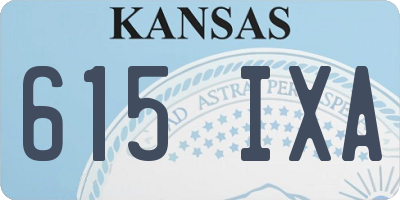 KS license plate 615IXA