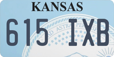 KS license plate 615IXB