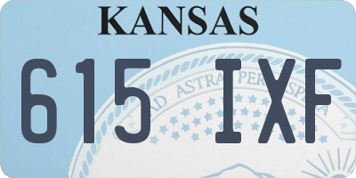 KS license plate 615IXF