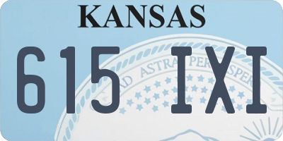 KS license plate 615IXI