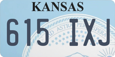 KS license plate 615IXJ