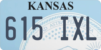KS license plate 615IXL