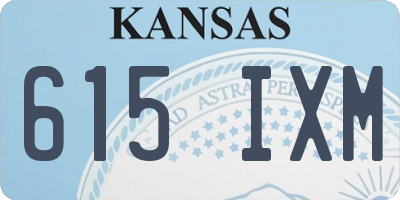 KS license plate 615IXM