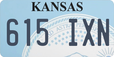 KS license plate 615IXN