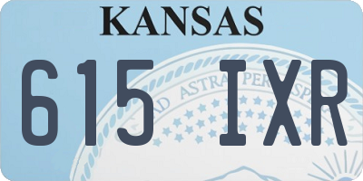 KS license plate 615IXR