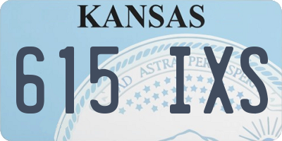 KS license plate 615IXS