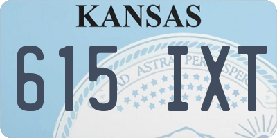 KS license plate 615IXT