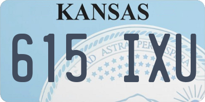 KS license plate 615IXU