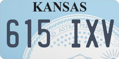 KS license plate 615IXV