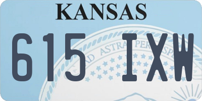 KS license plate 615IXW