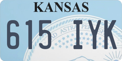 KS license plate 615IYK