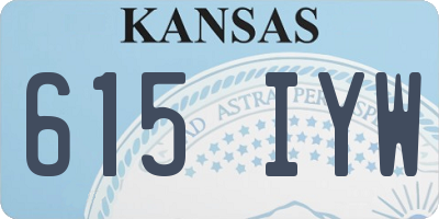 KS license plate 615IYW