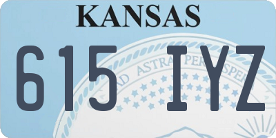 KS license plate 615IYZ