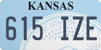 KS license plate 615IZE