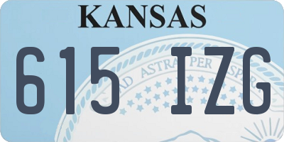 KS license plate 615IZG