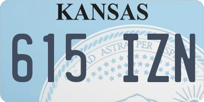KS license plate 615IZN