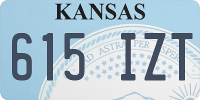 KS license plate 615IZT