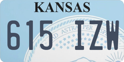 KS license plate 615IZW