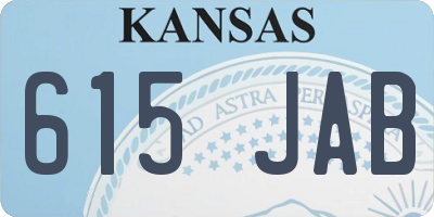 KS license plate 615JAB