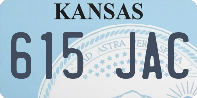 KS license plate 615JAC