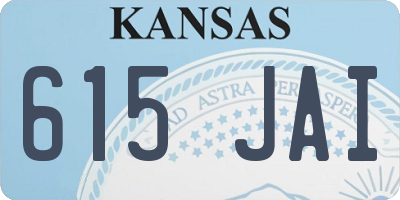 KS license plate 615JAI